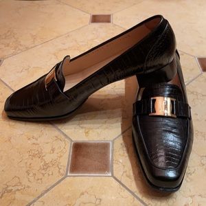 Black Ferragamo Loafer Style Shoes